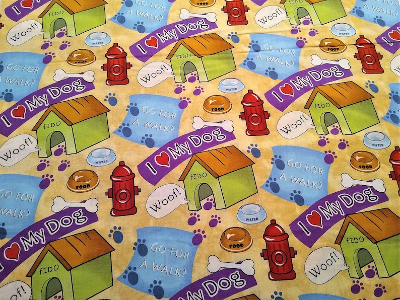 Quilting Fabric Pets Fabric Dog Fabric Novelty Fabric Etsy