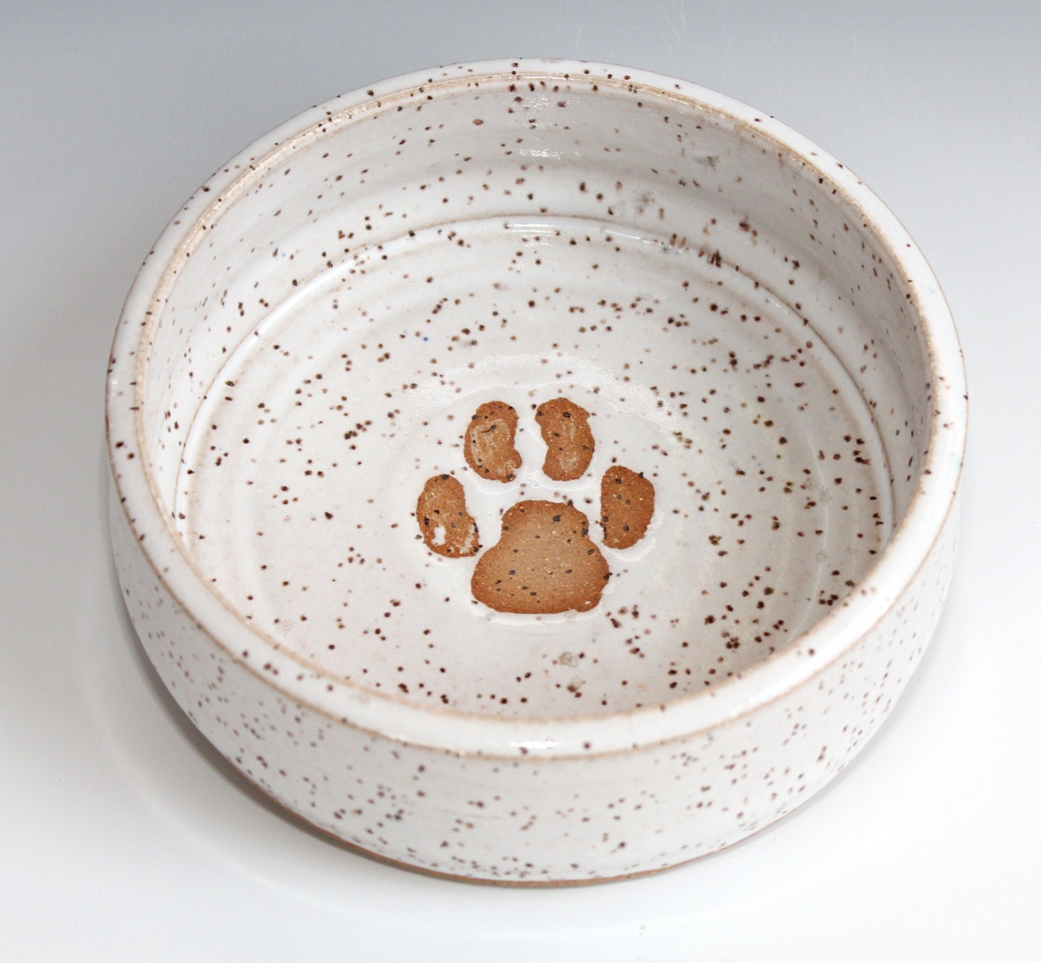 White Paw Print Dog Bowl Etsy
