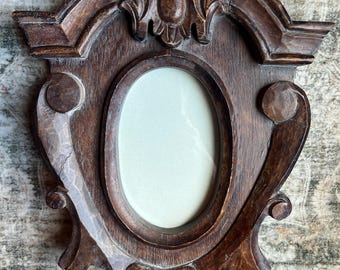 Vintage Carved Wood Frame, Oval