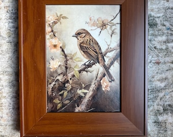 Vintage Shabby Frame 5x7,  Vintage Style Bird Print Included