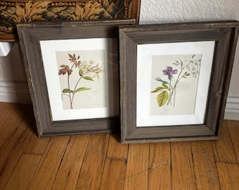 Vintage Framed Floral Watercolor Painting
