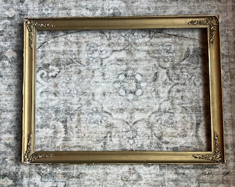 Antique French Wood Chippy Gesso Frame