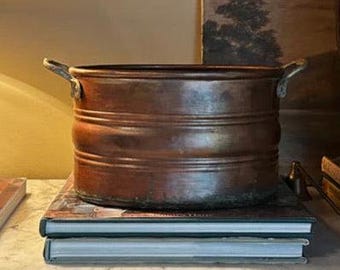 Vintage Copper Oval Planter or Pot