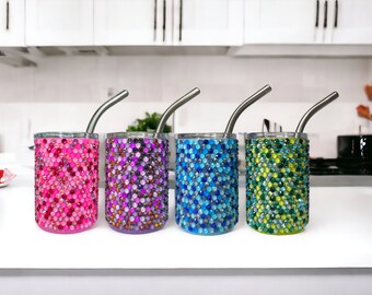 Juego de vasos de espresso con diamantes de imitación: mini vasos hechos a mano
