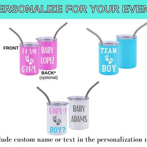 Gender reveal party cups, Baby party favors, Boy Girl decorations supplies & decor, unique gender reveal ideas, 3oz Mini tumbler shot glass image 3