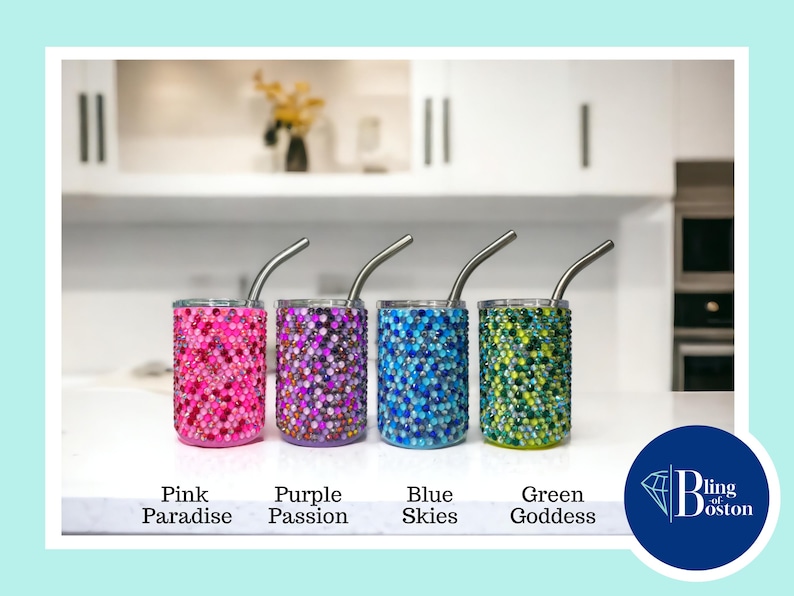 DIY Tumbler Bling Kit for 3oz mini shot glass cup with SS16/4mm glass rhinestones, tools/supplies. Bedazzle craft cup kit by Bling of Boston image 3