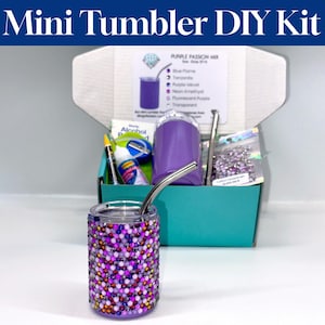 DIY Tumbler Bling Kit for 3oz mini shot glass cup with SS16/4mm glass rhinestones, tools/supplies. Bedazzle craft cup kit by Bling of Boston image 1