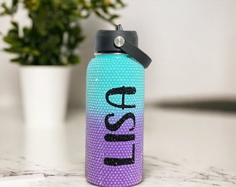 Rhinestone Water Bottle | Personalized Bling Name Tumbler | Bedazzled water bottle for Mom | BOT