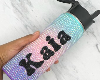 Insulated water bottle, bedazzled water bottle, big bling water bottle, cute cups with crystals, stainless steel tumbler, hen party cups BOT