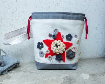 Drawstring Knitting and Crochet Project Bag