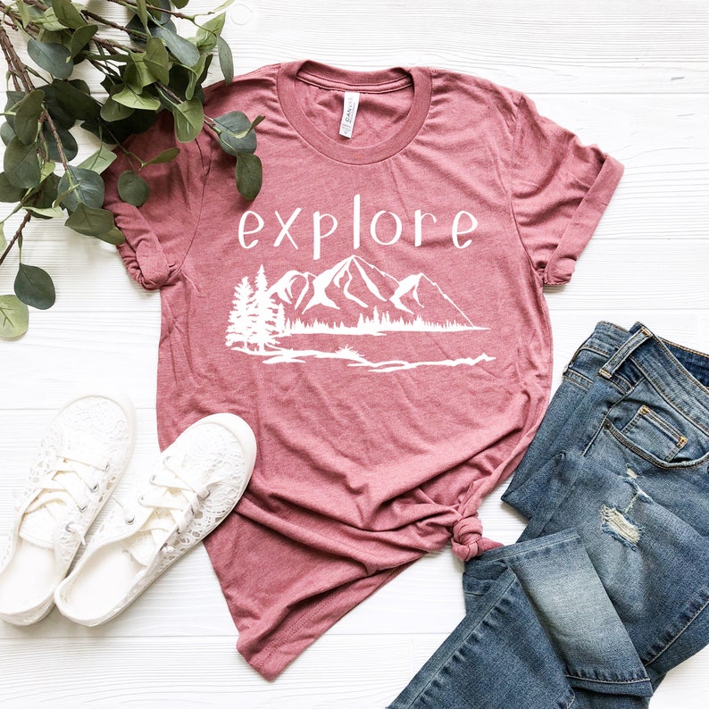 Explore Mountain Tee Hiking Shirt Mountain T-shirt Outdoor | Etsy