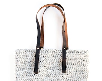 Modèle de sac en crochet avec sangle en cuir