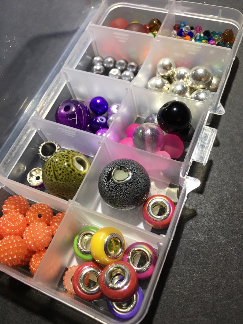 10 Slot Bead Box With Beads Beading Case Bead Container Etsy