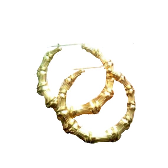 Plain Gold Door Knocker Earrings Door Knocker Earrings Bamboo Earrings 80s Retro Earrings