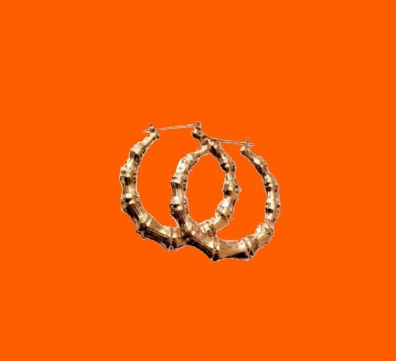 Mini Plain Gold Door Knocker Earrings 1 75 Inch Doorknocker Earrings Bamboo Earrings 1980s Retro Earrings Old School Earrings Hip Hop Hoop