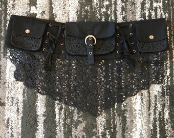 Festival side bag,festival bag,unisex bag,pocket belt,traders bag,psy trance clothing,belt,festival belt