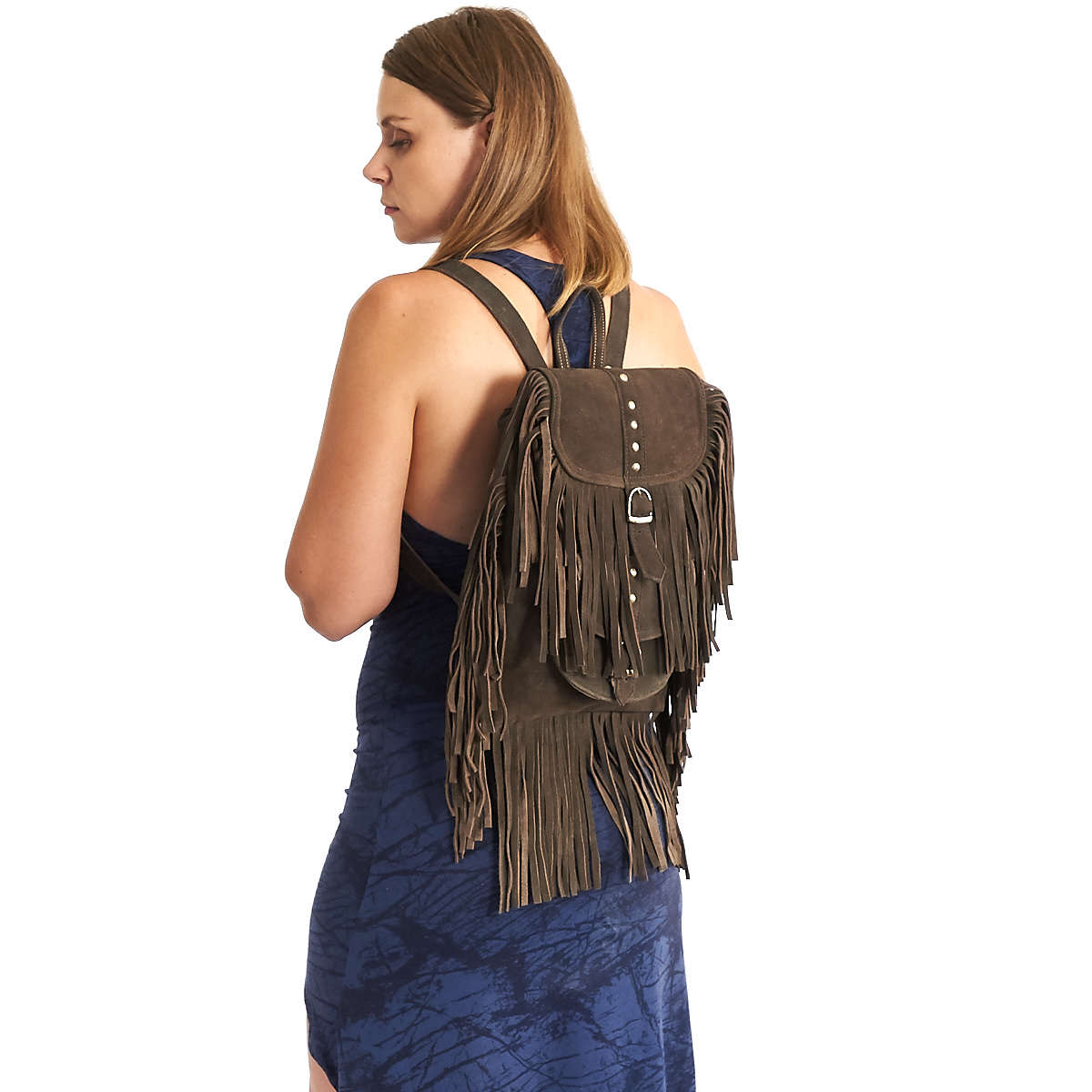 Suede Leather Fringe Hipster BackpackConvertible BagKnapsack Etsy