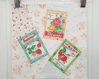 Seed Packets.  FPP pattern. Gardening quilt block. quilting . PDF