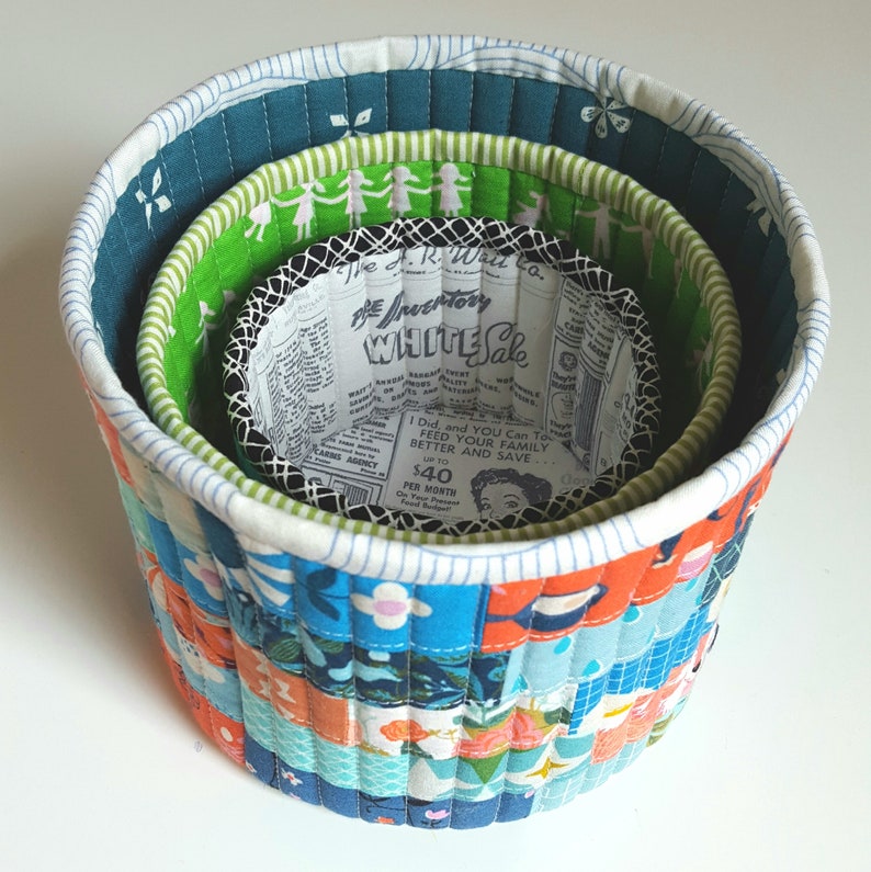 Tub Family. PDF Pattern. Fabric baskets. Storage. Instant download. Sewing pattern. image 3