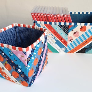 Tubby Boxes. PDF Pattern. Fabric baskets. Storage. Measure and Cut pattern. Instant download. Sewing pattern.