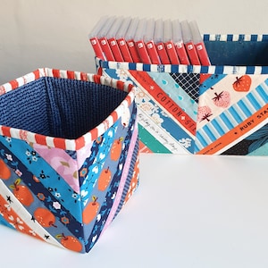 Tubby Boxes. PDF Pattern. Fabric baskets. Storage. Instant download. Sewing pattern. image 1