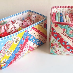 Tubby Boxes. PDF Pattern. Fabric baskets. Storage. Instant download. Sewing pattern. image 2