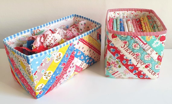 Tubby Boxes. PDF Pattern. Fabric Baskets. Storage. Instant