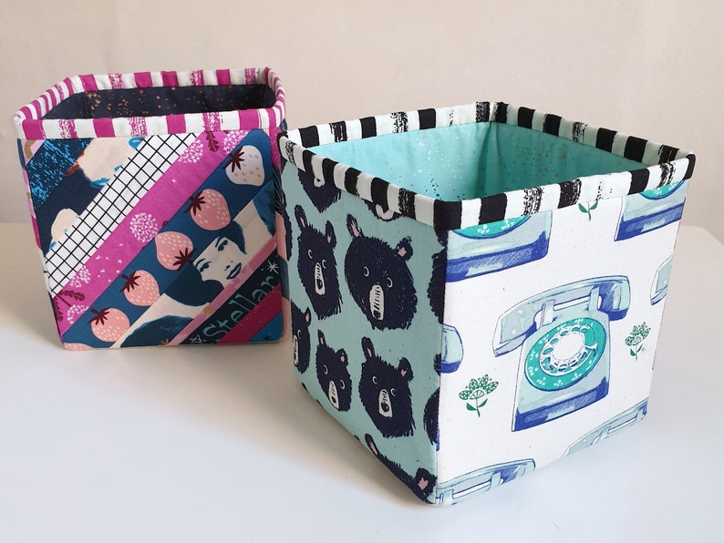 Tubby Boxes. PDF Pattern. Fabric baskets. Storage. Instant download. Sewing pattern. image 7