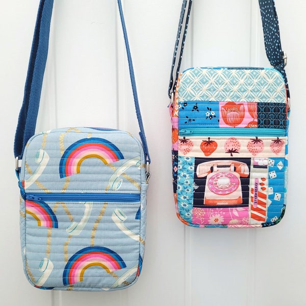 Schnittmuster für Crossbody Bag mit Reißverschlusstasche (PDF Download)