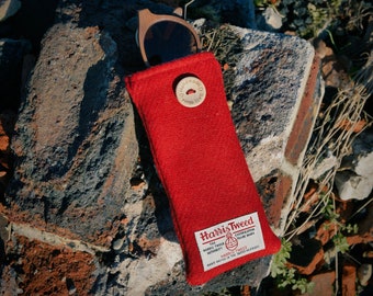 Seasonal Red Edition Harris Tweed Sunglasses Pouch