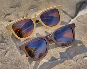 TreeLess Products Orleans Bamboo Gafas de sol - Amber Lens