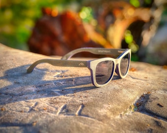 Boatmans Sunglasses - Recycled Denim - Grey Lens