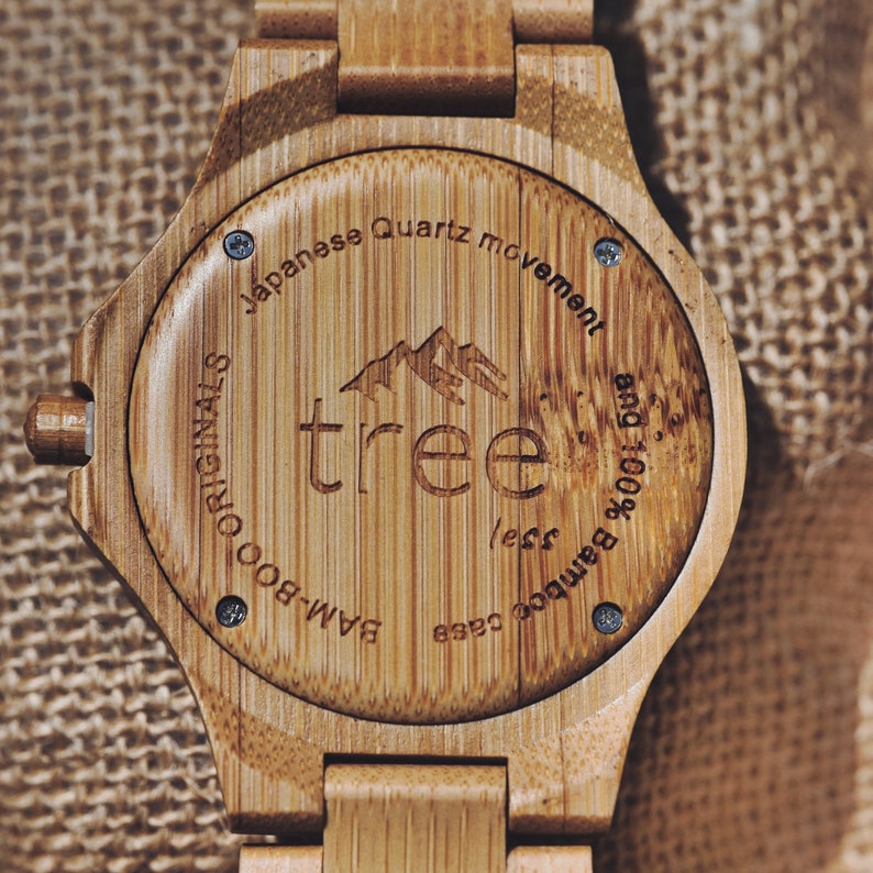 Beautiful Handcrafted Limited Edition Nalu Large Bamboo & Slate Watch Bamboo strap image 5