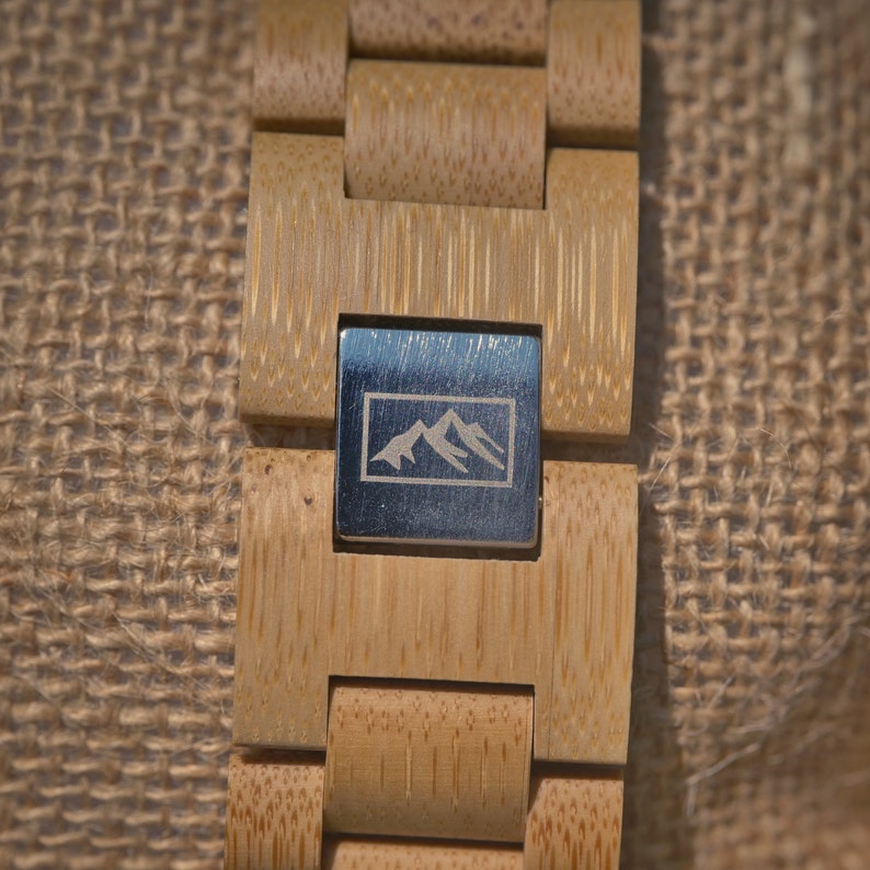 Beautiful Handcrafted Limited Edition Nalu Large Bamboo & Slate Watch Bamboo strap image 4