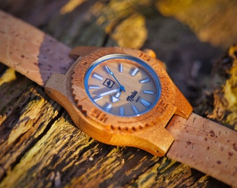 NALU SMALL Bamboo Watch - Cork strap Natural