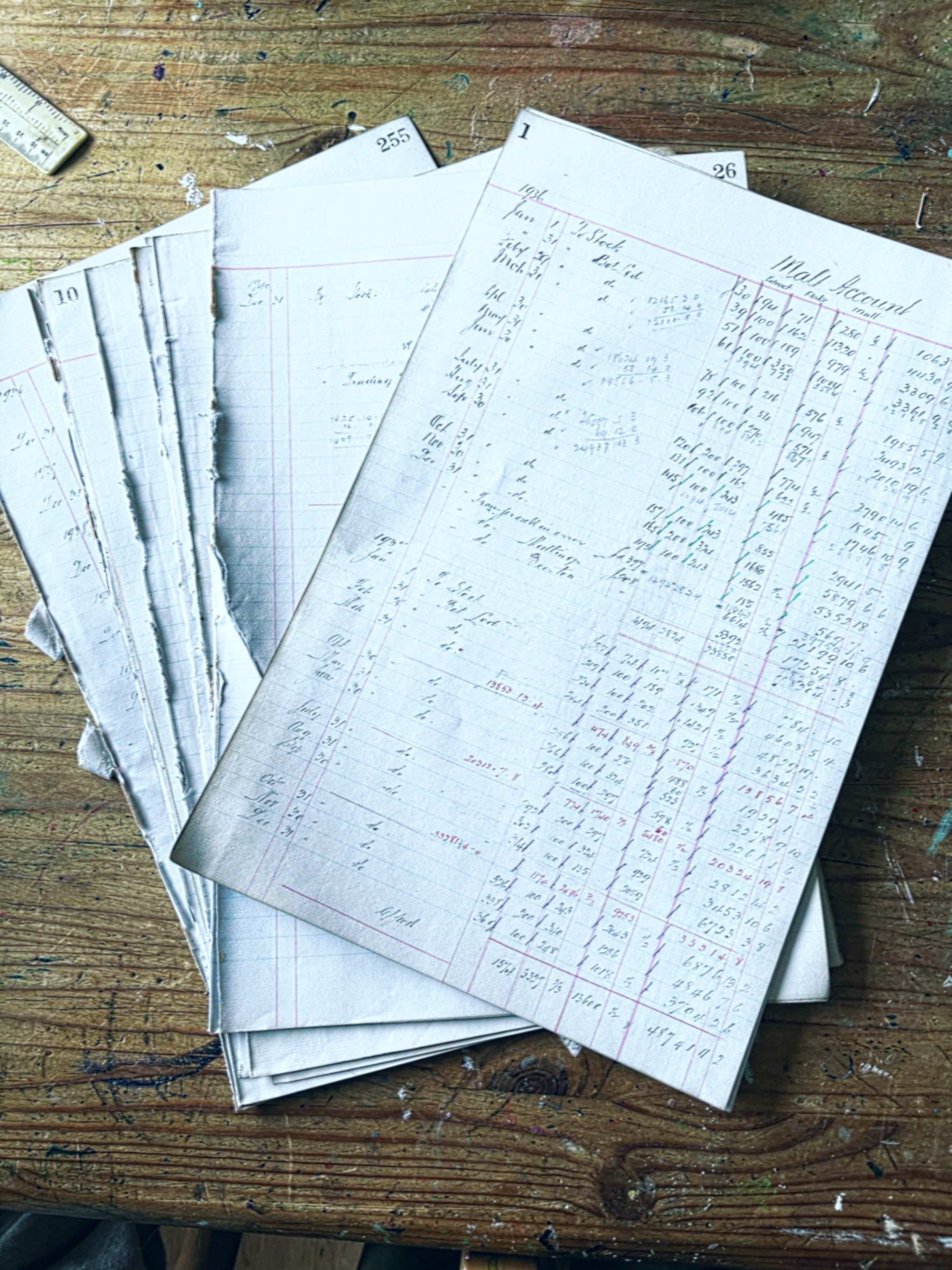 Vintage Ledger Bundle 20 Sheets. 42 X 25cm Etsy