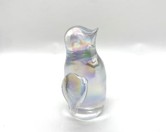 Art Glass Iridescent Penguin
