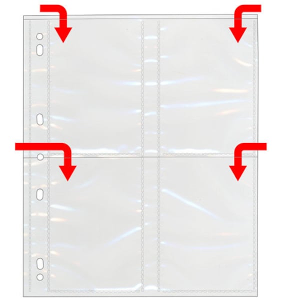 StoreSMART - Photo Page for 3-Ring Binders - Archival-Safe Plastic - Four 3 1/2" x 5" pockets - Holds eight photos (CF31B)