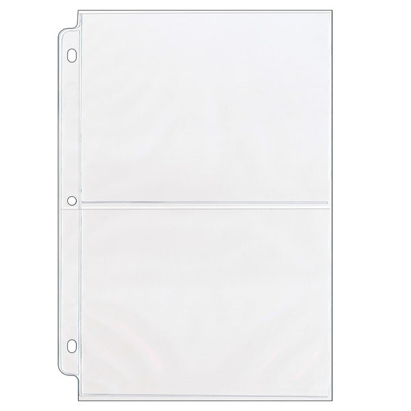 Photo Page for 3-Ring Binders - Archival-Safe Plastic - Two 5" x 7" pocket - Holds four photos - (LC57)