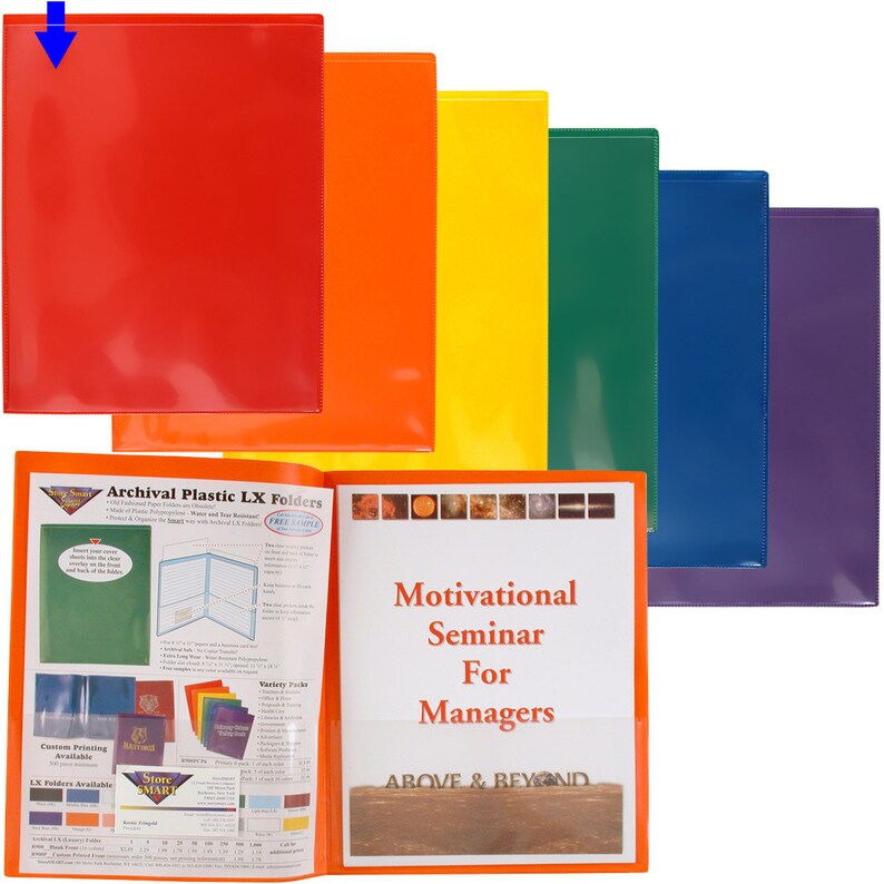 clear plastic two pocket folders