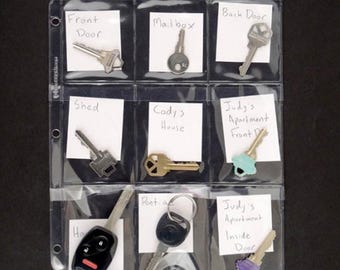 StoreSMART Key Holder - Clear Vinyl Binder Pages - Top Load with Flaps- (RMSTWPF-KEY)