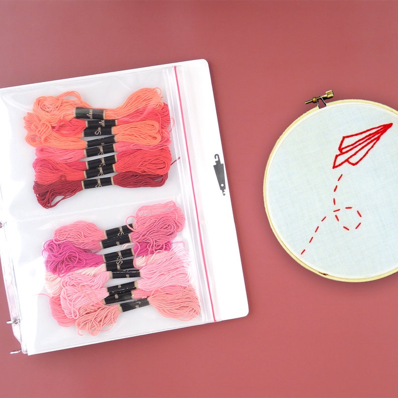 Storesmart Multipocket Zipper Binder Page for Embroidery Floss Storage 2 Pocket CRFT6002FLOSS