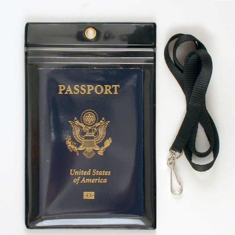 Zipper Passport Holder W Lanyard Clear Front SPCR1596ZIPS Etsy