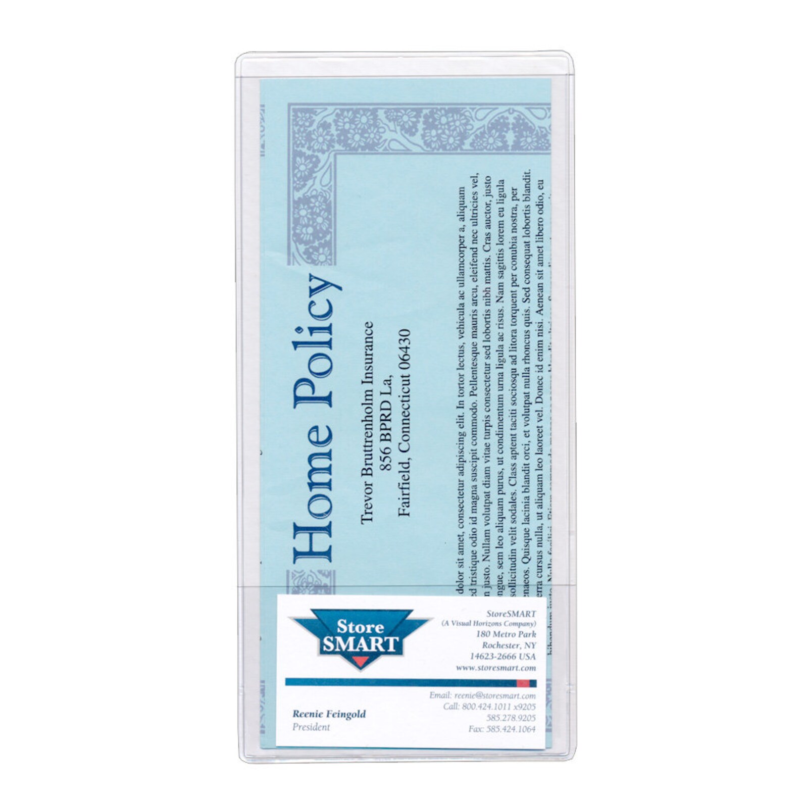 Storesmart - Brochure Holder With Business Card Pocket - Clear Vinyl ...
