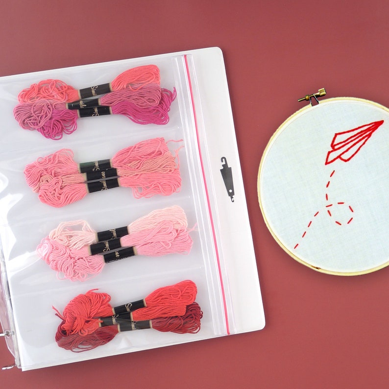 Storesmart Zipper Binder Page for Embroidery Floss Thread Skeins, Holds 4 Skeins DP6004FLOSS