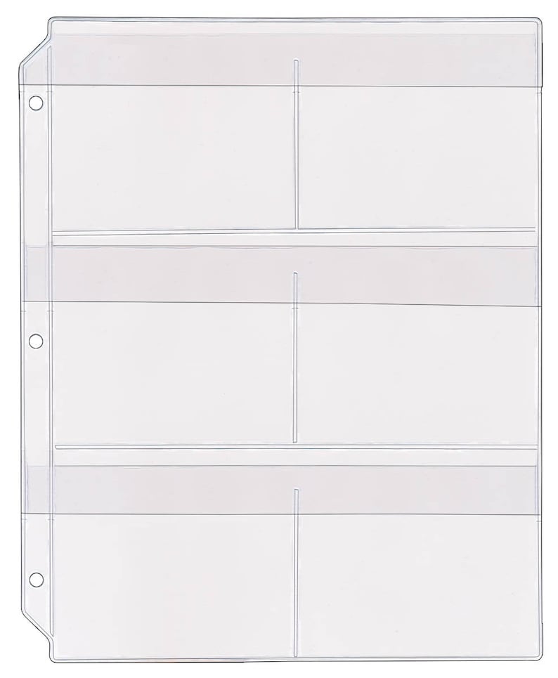 6pocket Clear Vinyl Binder Page With Flaps SPT6006F Etsy