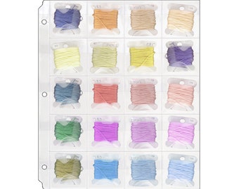 StoreSMART – Binder Page with Flaps for Embroidery Floss Thread Bobbins – 20 Pocket - (VH1173F-FLOSS)