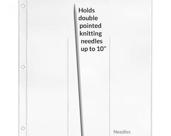 StoreSMART - Zipper Binder Page for 10" Double Pointed Knitting Needles - Holds 3 Sets (DP600-3)