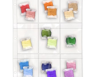 StoreSMART – Binder Page with Flaps for Embroidery Floss Thread Bobbins – 9 Pocket - (RMSTWPF-FLOSS)