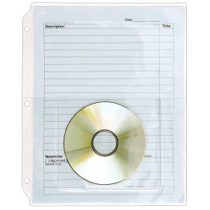 Vinyl Sheet Protector with CD/DVD Pocket – 8.5" x 11", 10-Pack